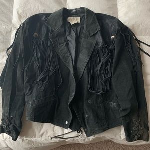 Vintage Fringe Leather Jacket